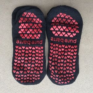 Pure Barre Sticky Socks Pink Hearts Size Small